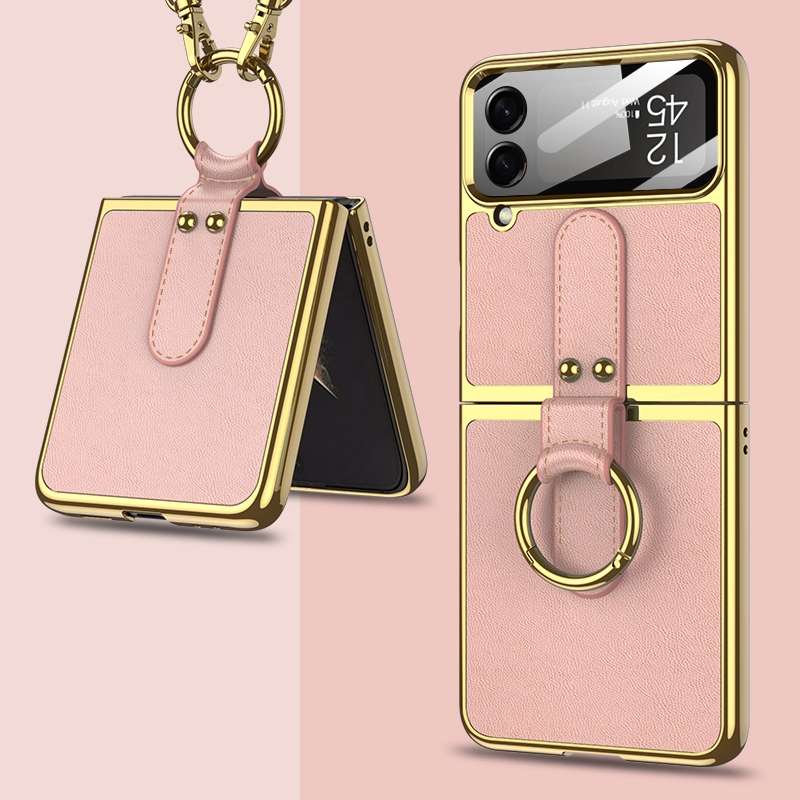 For Samsung Galaxy Z Fold4 Skin Feel Two-color Contact Lens Hinge Flip Phone Case with Pen Slot(Aoya