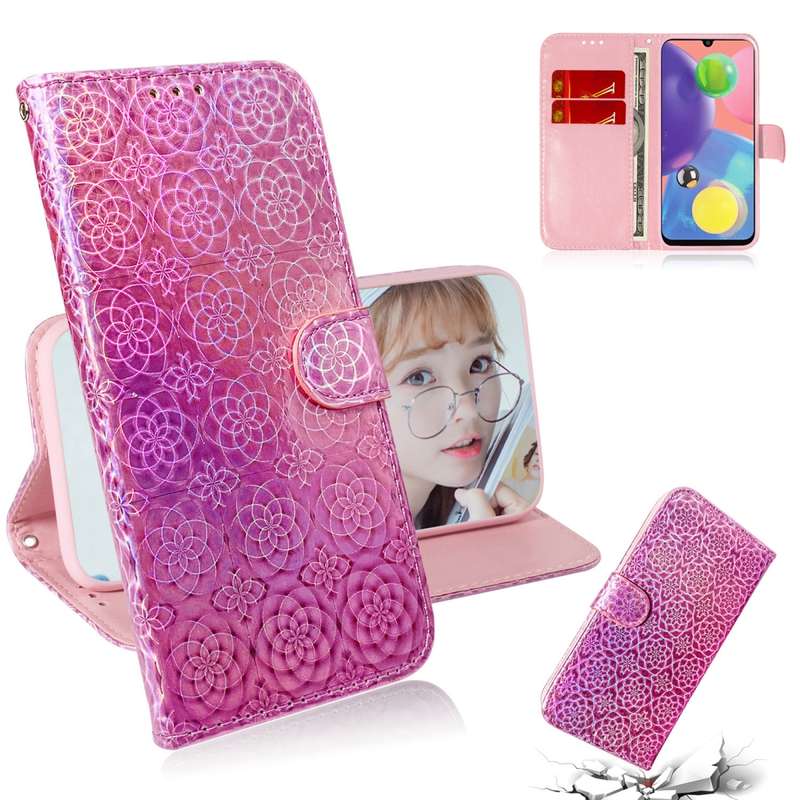 For Galaxy A70s Solid Hyun Color Magnetic Attraction Horizontal Flip Leather Case with Lanyard, Supp