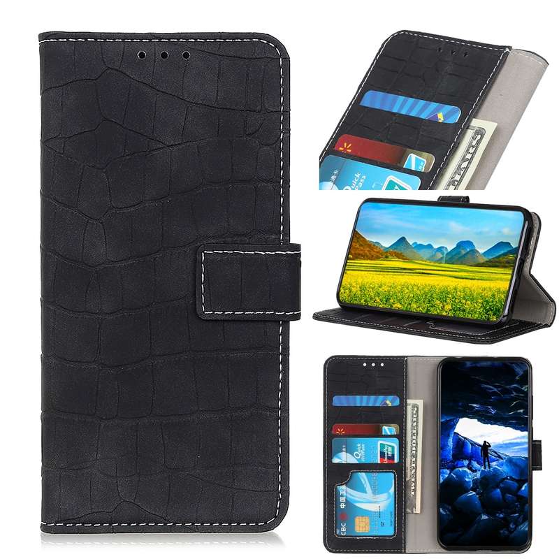 For Galaxy A71 5G Crocodile Texture Horizontal Flip Leather Case with Holder & Card Slots & Wallet(B