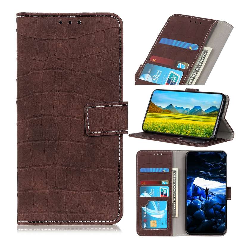 For Galaxy A71 5G Crocodile Texture Horizontal Flip Leather Case with Holder & Card Slots & Wallet(B