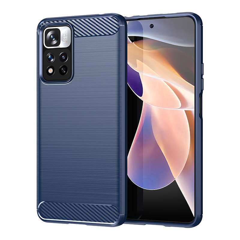 For Xiaomi Redmi Note 11 Pro / Note 11 Pro+ Brushed Texture Carbon Fiber TPU Case(Black)