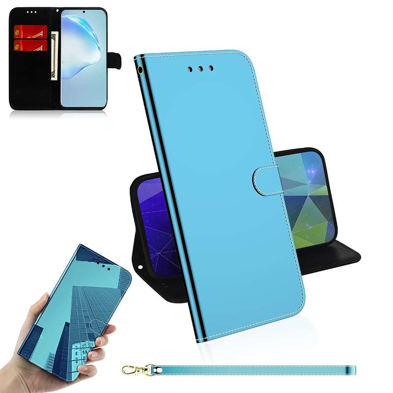 For Galaxy S20 Ultra Mirror-like Magnetic Attraction Horizontal Flip Leather Case with Lanyard, Supp
