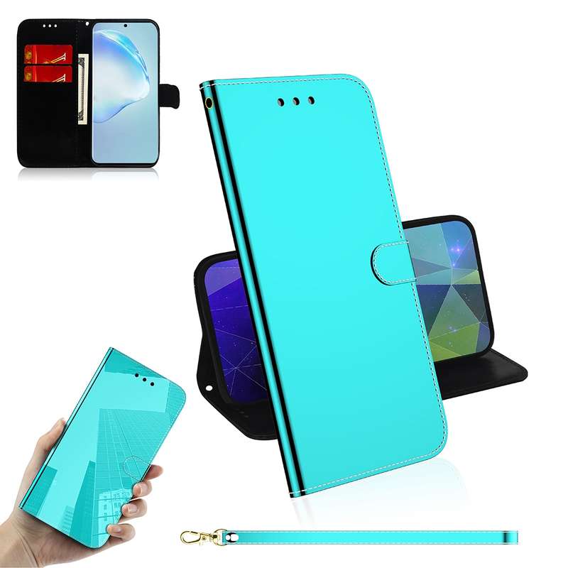 For Galaxy S20 Ultra Mirror-like Magnetic Attraction Horizontal Flip Leather Case with Lanyard, Supp