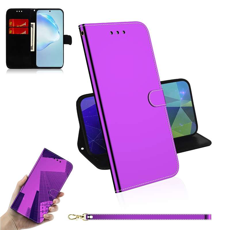 For Galaxy S20 Ultra Mirror-like Magnetic Attraction Horizontal Flip Leather Case with Lanyard, Supp