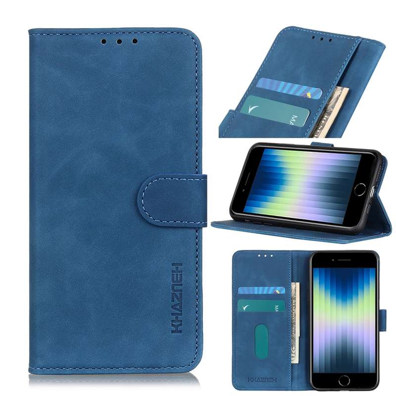 For iPhone SE 2022 / SE 2020 Retro Texture PU + TPU Horizontal Flip Leather Case with Holder & Card