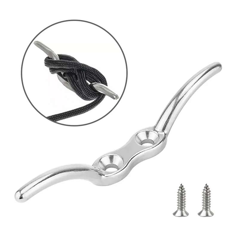 316 Stainless Steel Marine Flagpole Hook with Screw, Style:4 inch