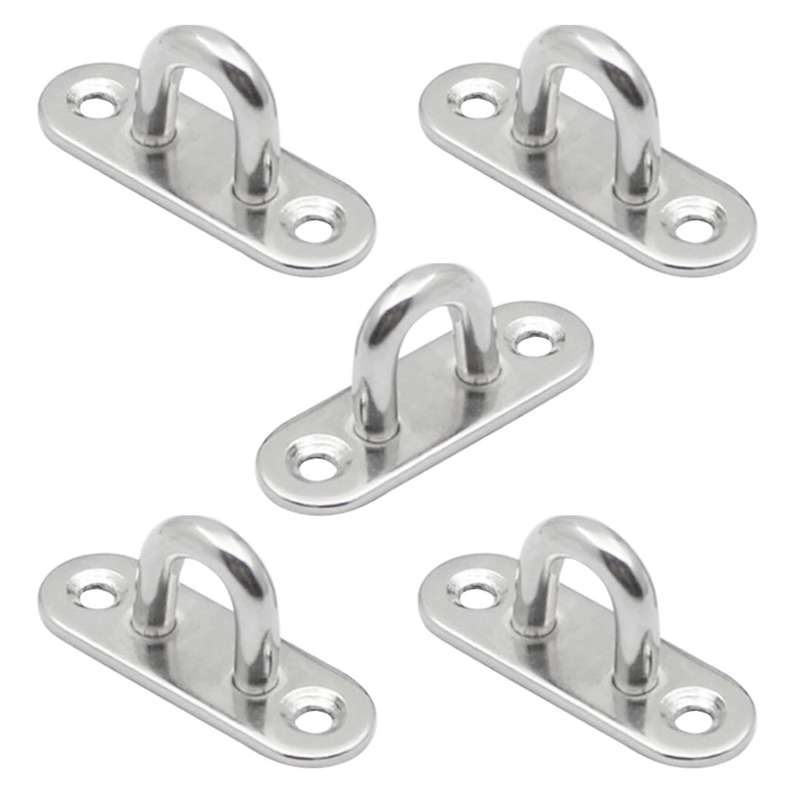 5 PCS 6mm 304 Stainless Steel Ship Oval Door Hinges Buckle