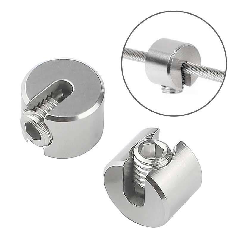 2 PCS M10x5 316 Stainless Steel Garden Wire Rope Fixed Clip