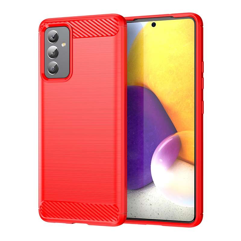 For Samsung Galaxy A82 Brushed Texture Carbon Fiber TPU Phone Case(Black)