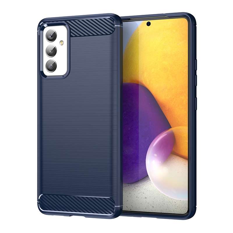 For Samsung Galaxy A82 Brushed Texture Carbon Fiber TPU Phone Case(Black)