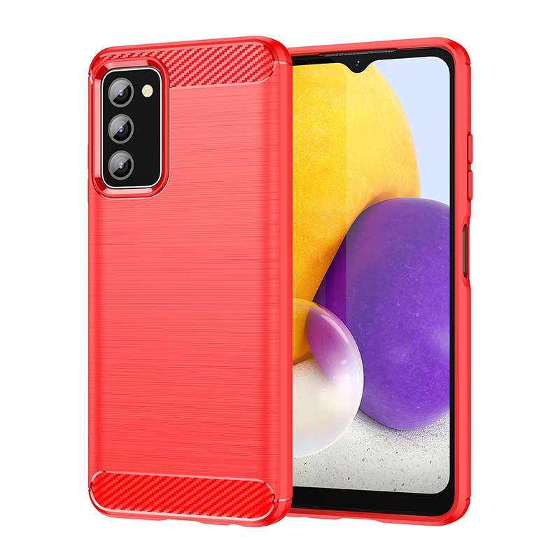 For Samsung Galaxy A03s US Version Brushed Texture Carbon Fiber TPU Phone Case(Black)