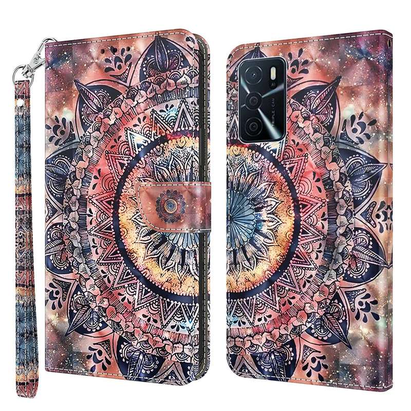 For OPPO A16 / A16s / A54s 3D Painted Leather Phone Case(Two Loving Cats)