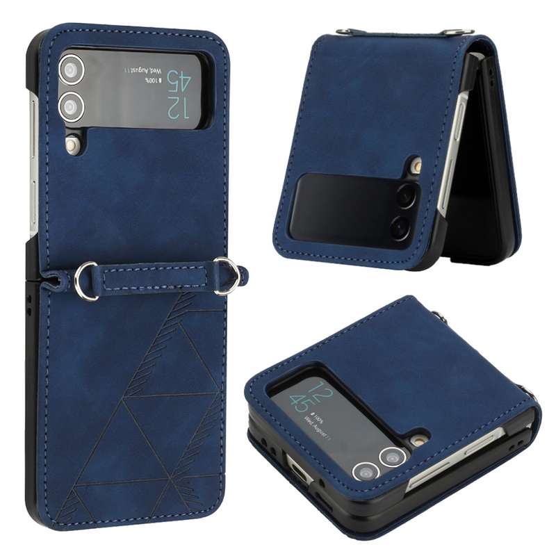For Samsung Galaxy Z Flip4 3D Embossed Leather Phone Case(Wine Red)