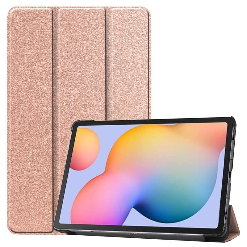 For Galaxy Tab S6 Lite 10.4 inch Custer Pattern Pure Color Horizontal Flip Leather Case with Three-f