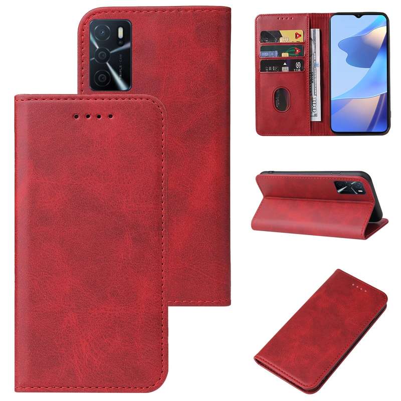 For OPPO A74 5G Magnetic Closure Leather Phone Case(Blue)