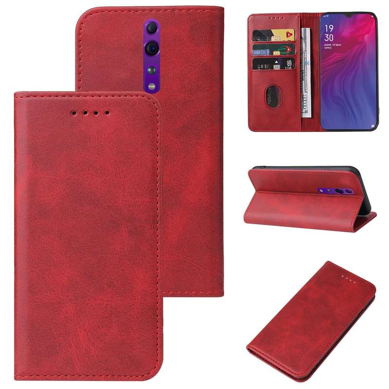 For OPPO A74 5G Magnetic Closure Leather Phone Case(Blue)