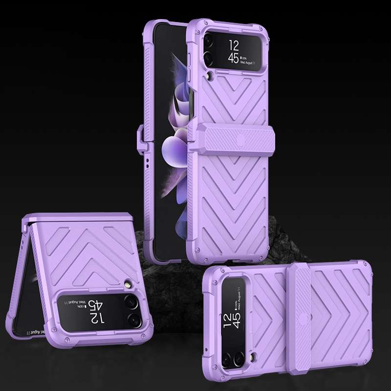 For Samsung Galaxy Z Flip4 GKK Magnetic Folding Swivel Armored Phone Case with Hinges(Black)