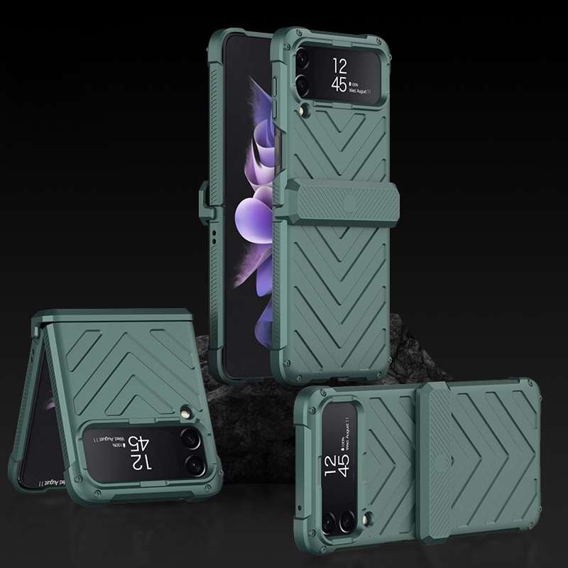 For Samsung Galaxy Z Flip4 GKK Magnetic Folding Swivel Armored Phone Case with Hinges(Black)