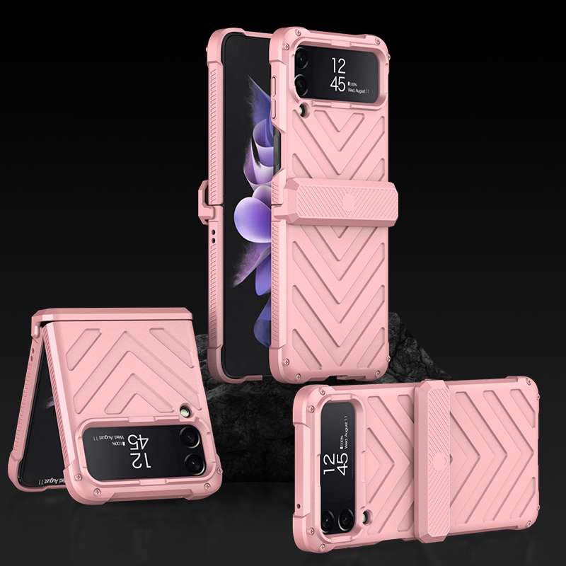 For Samsung Galaxy Z Flip4 GKK Magnetic Folding Swivel Armored Phone Case with Hinges(Black)