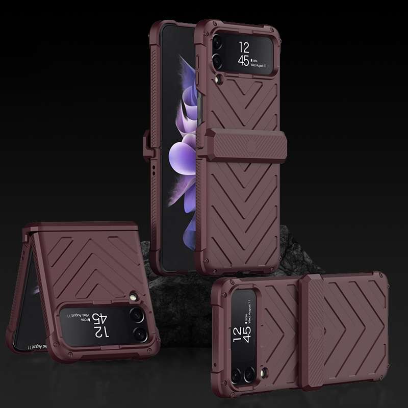 For Samsung Galaxy Z Flip4 GKK Magnetic Folding Swivel Armored Phone Case with Hinges(Black)