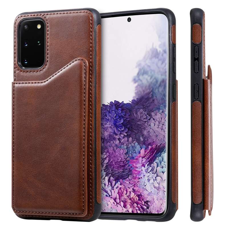 For Galaxy S20 Plus Calf Texture Horizontal Flip Leather Case with Holder & Card Slots & Frame(Coffe