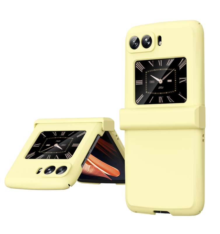 For Motorola Moto Razr 2022 Skin Feel Macaron Three-piece Set Hinge Phone Case(Transparent)