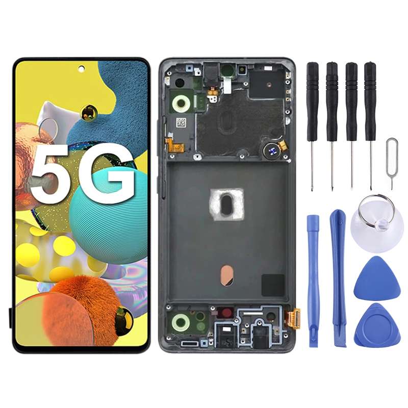 Original Super AMOLED LCD Screen For Samsung Galaxy A51 5G SM-A516 Digitizer Full Assembly with Fram