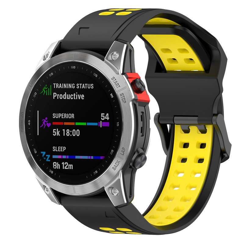 For Garmin Fenix 7S / 6S / 5S Two-color Silicone Watch Band(Blue Teal)