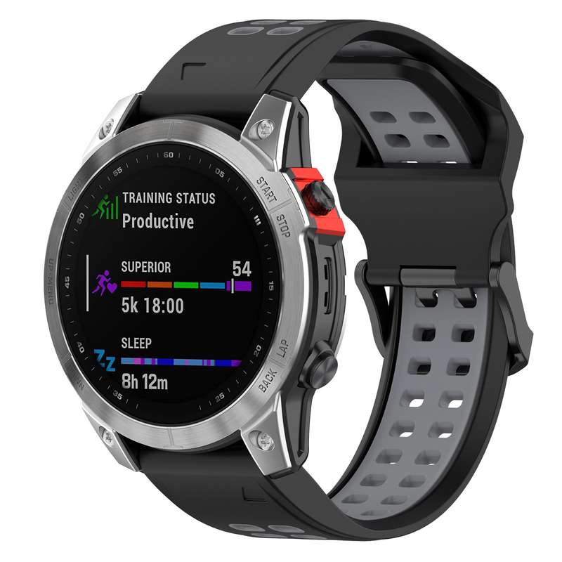 For Garmin Fenix 7S / 6S / 5S Two-color Silicone Watch Band(Blue Teal)
