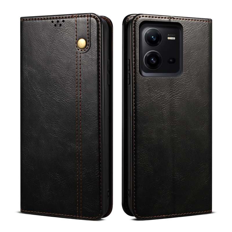 For vivo V25 Oil Wax Crazy Horse Texture Leather Phone Case(Green)