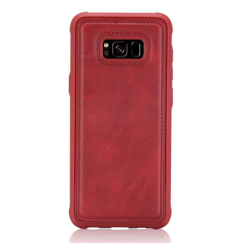 For Galaxy S8 Magnetic Shockproof PC + TPU + PU Leather Protective Case(Black)