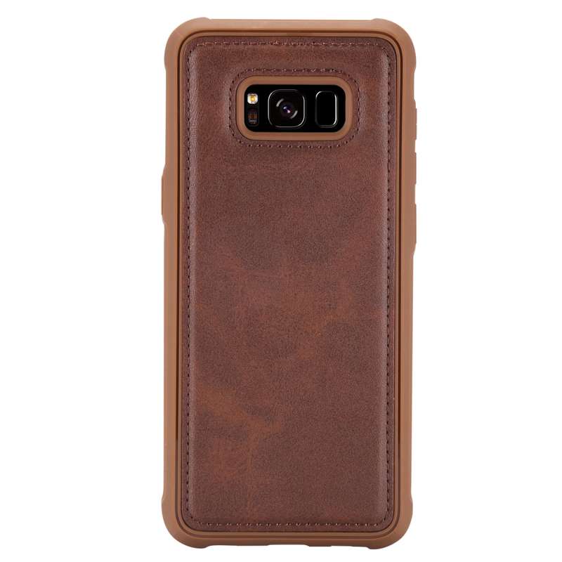 For Galaxy S8 Magnetic Shockproof PC + TPU + PU Leather Protective Case(Black)