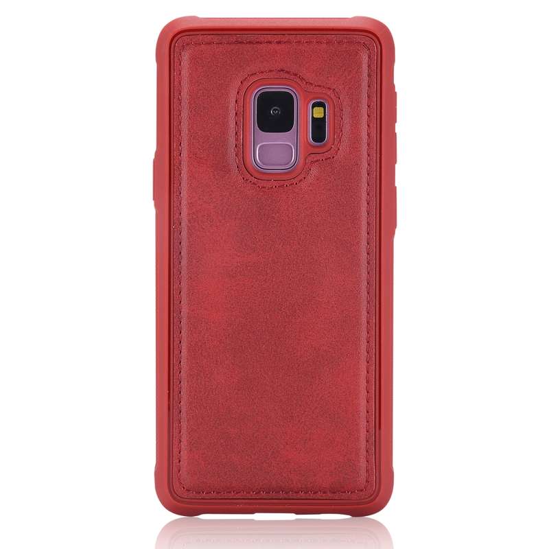 For Galaxy S9 Magnetic Shockproof PC + TPU + PU Leather Protective Case(Black)
