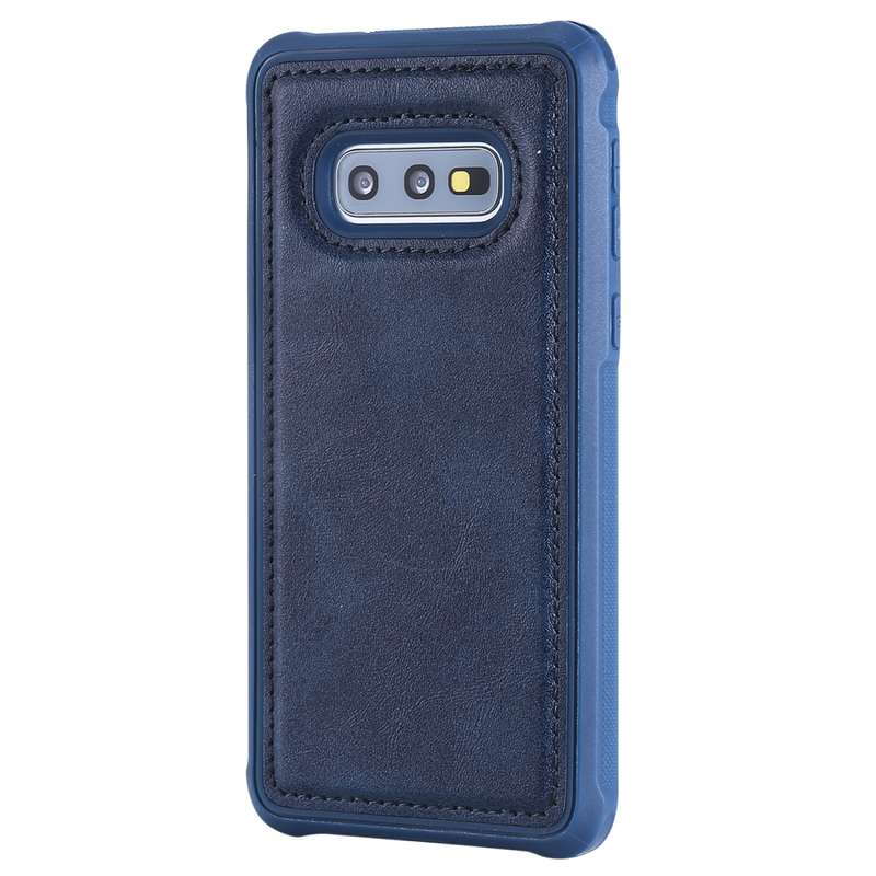 For Galaxy S10e Magnetic Shockproof PC + TPU + PU Leather Protective Case(Blue)
