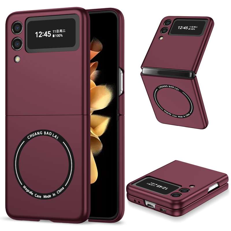 For Samsung Galaxy Z Flip3 5G Magsafe Magnetic Folding PC Phone Case(Purple)