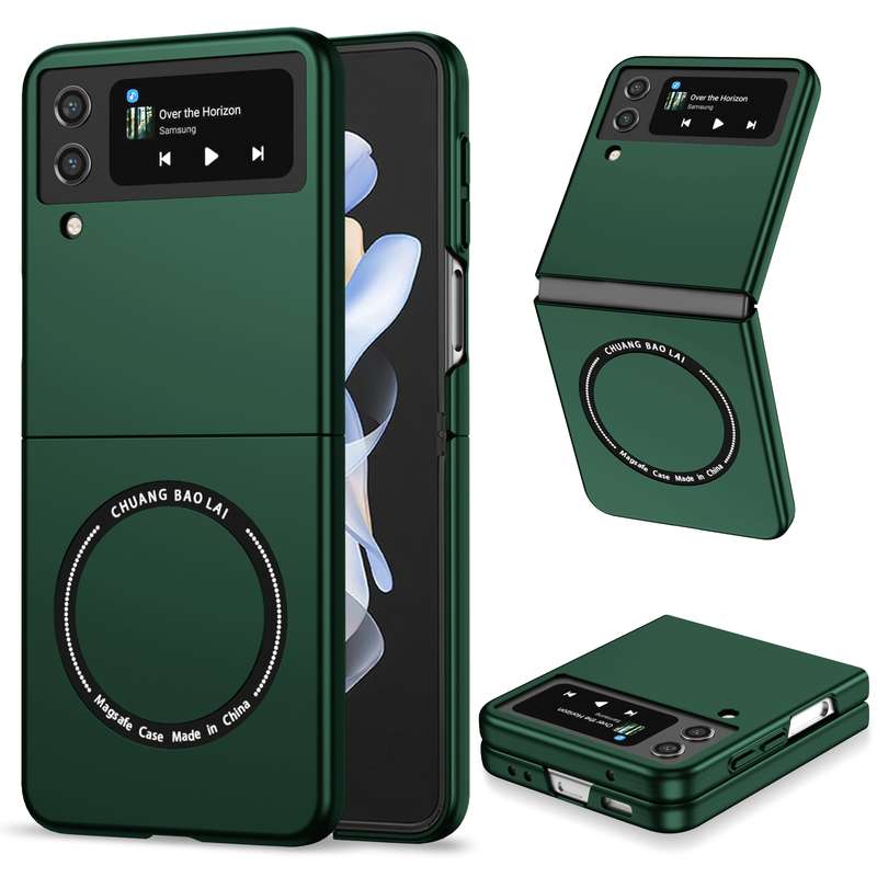 For Samsung Galaxy Z Flip4 Magsafe Magnetic Folding PC Phone Case(Purple)