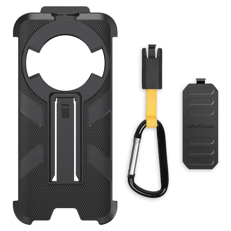 For Ulefone Power Armor 16 Pro / Power Armor 16S Ulefone Back Clip Phone Case with Carabiner(Black)