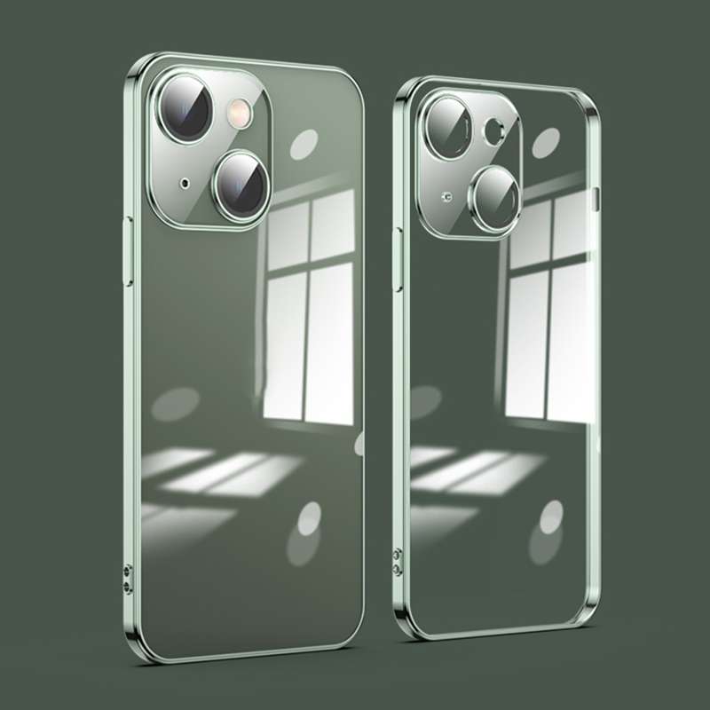 For iPhone 14 Plus Dustproof Glass Lens Protection Electroplating Phone Case(Purple)