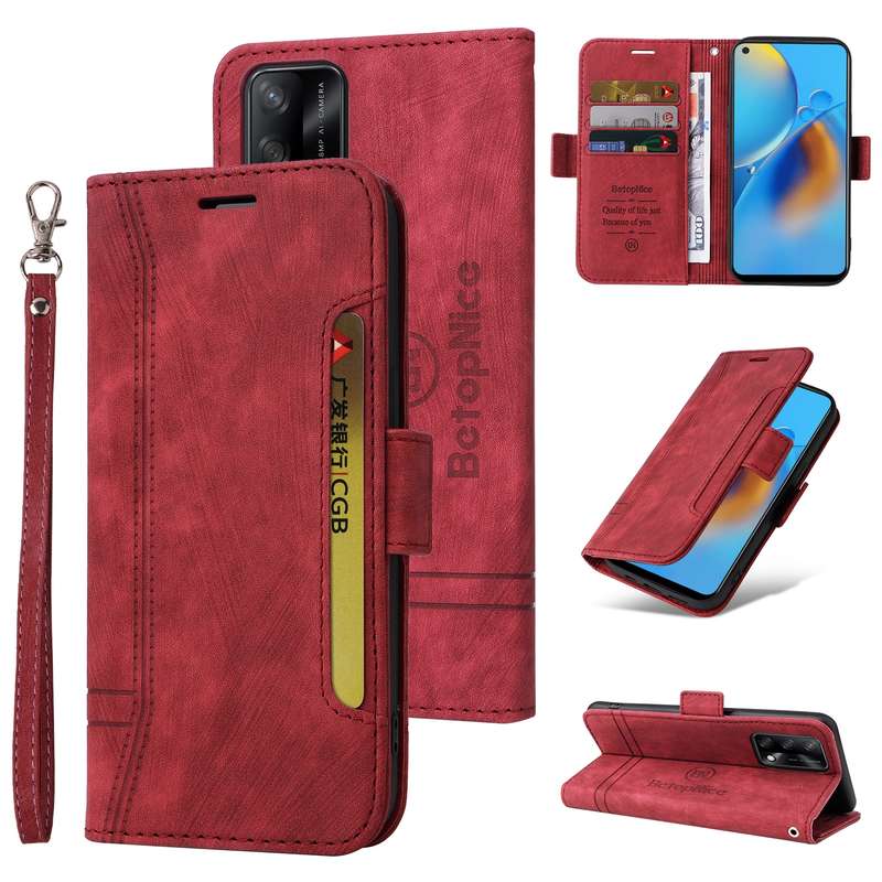 For OPPO A74 4G BETOPNICE Dual-side Buckle Leather Phone Case(Pink)
