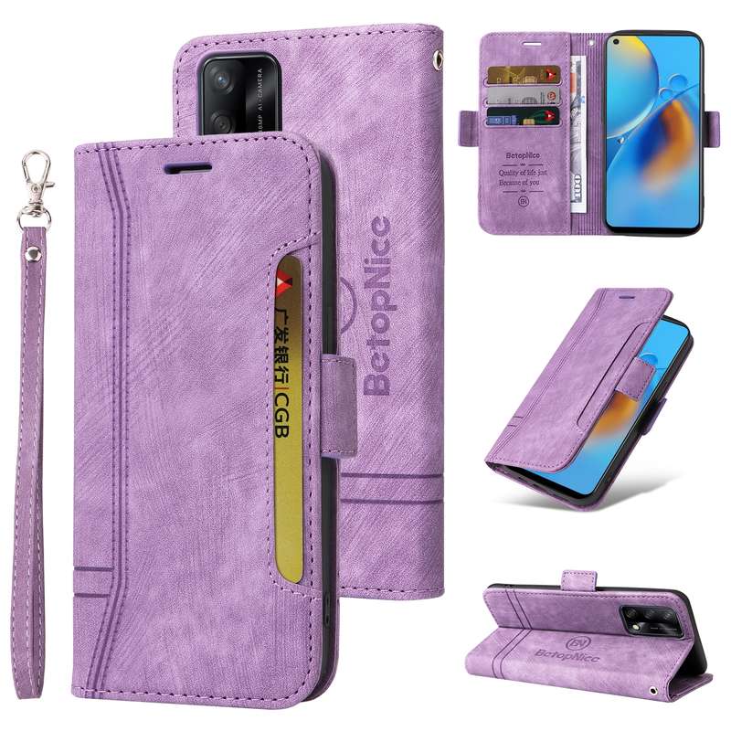 For OPPO A74 4G BETOPNICE Dual-side Buckle Leather Phone Case(Pink)
