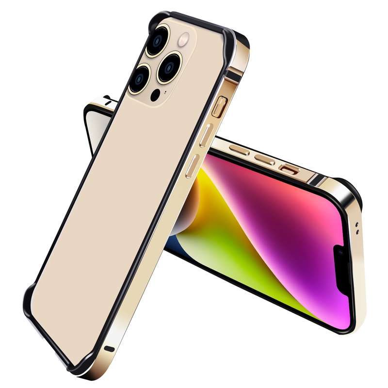 For iPhone 14 TPU + Aluminum Alloy Frame Phone Case(Blue)