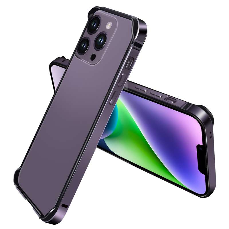 For iPhone 14 TPU + Aluminum Alloy Frame Phone Case(Blue)