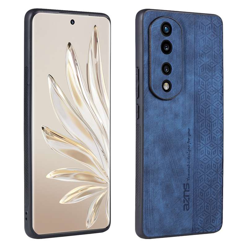 For Samsung Galaxy A04 Skin Feel Splicing Leather Phone Case(Blue)
