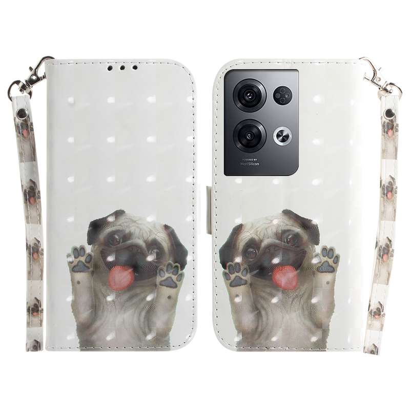 For OPPO Reno8 Pro+ 3D Colored Horizontal Flip Leather Phone Case(Cute Cat)