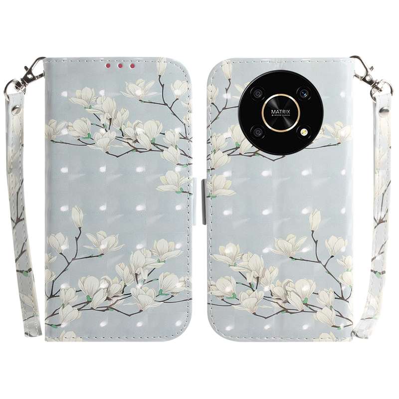 For Honor X9/X9 5G 3D Colored Horizontal Flip Leather Phone Case(Magnolia)