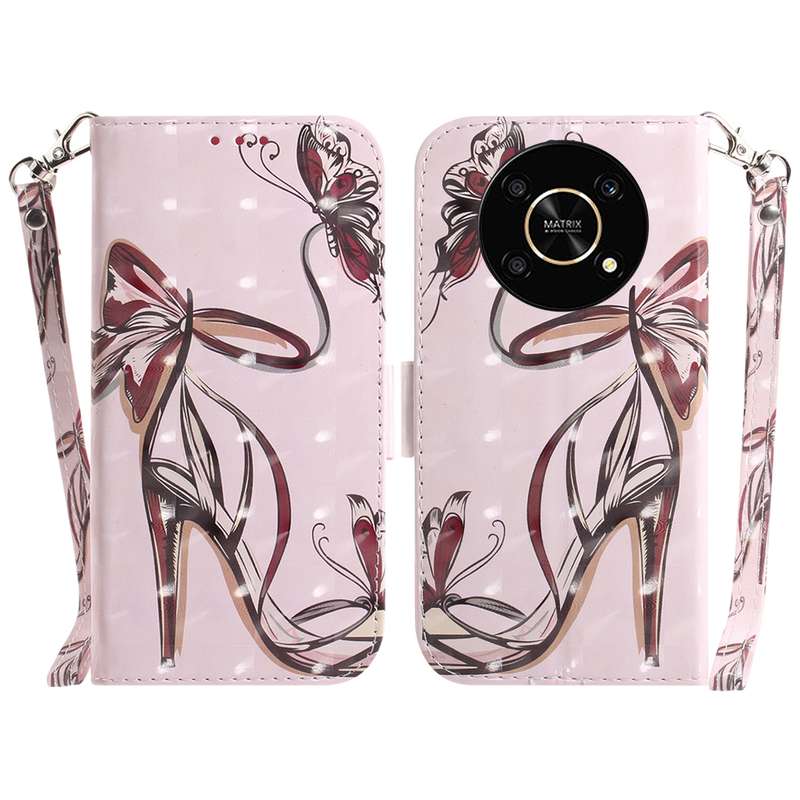 For Honor X9/X9 5G 3D Colored Horizontal Flip Leather Phone Case(Magnolia)