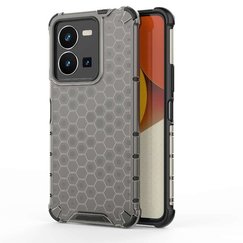 For vivo Y35 4G Global/Y22s 4G Global Honeycomb Phone Case(Black)