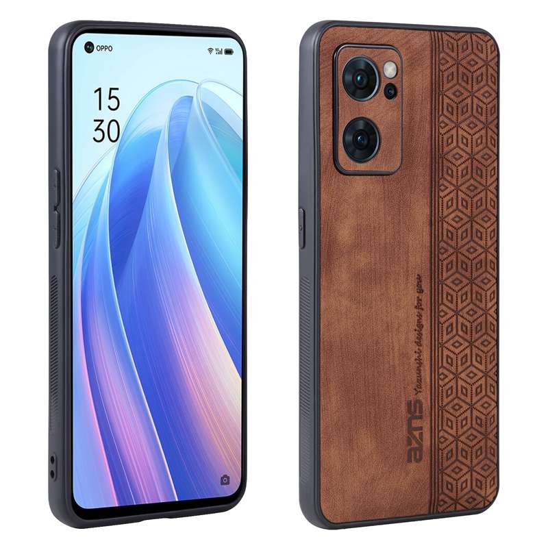 For OPPO Reno7 5G AZNS 3D Embossed Skin Feel Phone Case(Black)