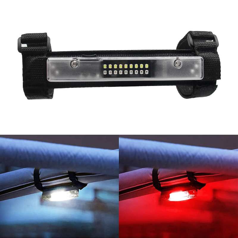 For UTV ATV Polaris RZR Golf Cart Motorcycle Two-color LED Guard Bar Light, Shell Color:Transparent(