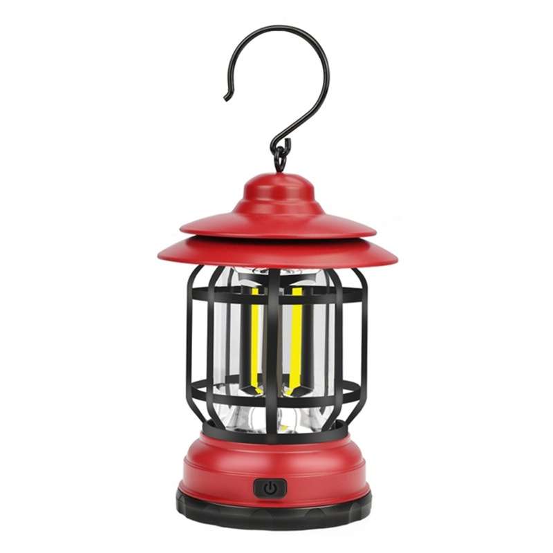 Portable Retro Hanging Lamp Lantern Camping Tent Light, Type:USB Charging(Black)